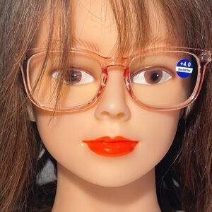 1135 Colette 4.0 Clear  Pink Reading Glasses Soft Butterfly Style Readers NWT